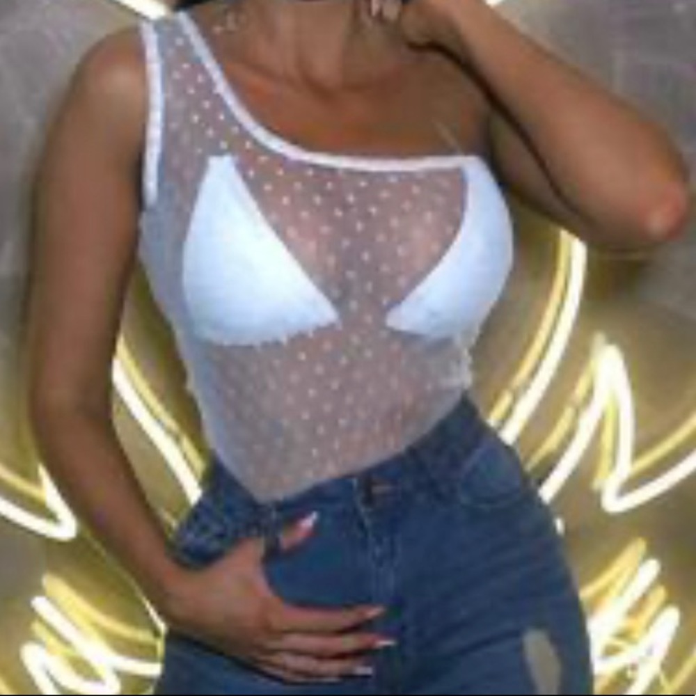 White mesh bodysuit